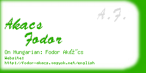 akacs fodor business card